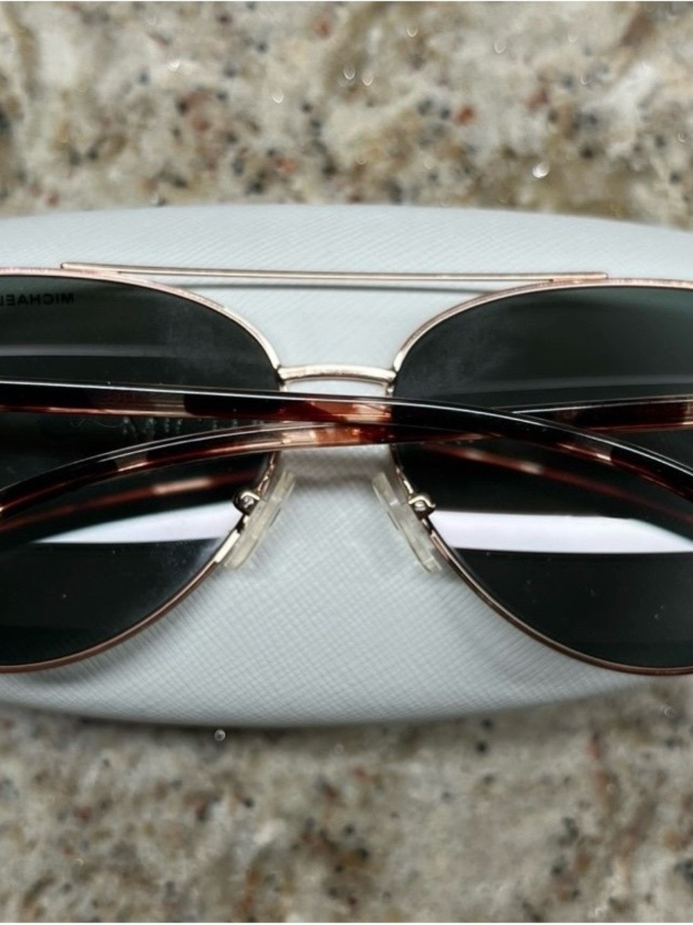 Michael Kors Rose Gold Aviator Sunglasses - Picture 7 of 9